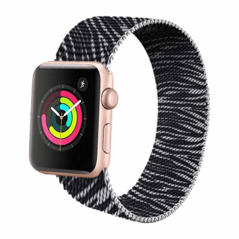 Ремешок на Apple watch 42/44/45mm Milanese Loop Band Zebra